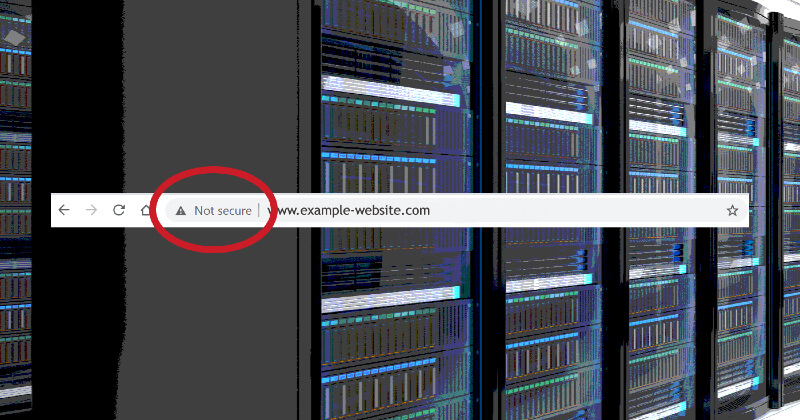 Not secure website warning from servers.