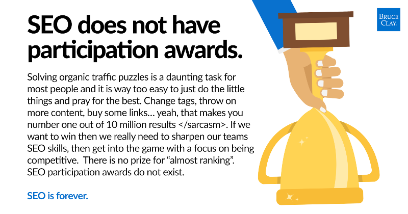 SEO does not have participation awards - quote graphic.